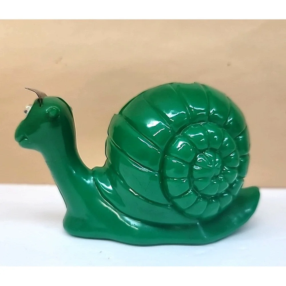 Vtg Kids Green Snail Tape Dispenser w/Wiggle Eyes-Retro Office Desk Accessory